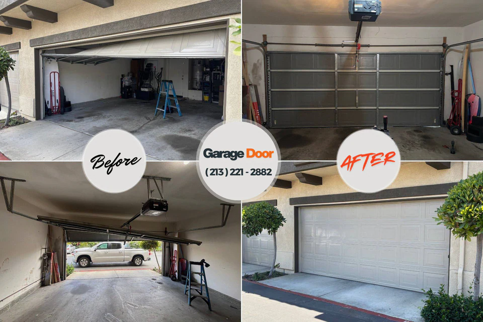 Before and after: garage door repair Lake Tansi, TN